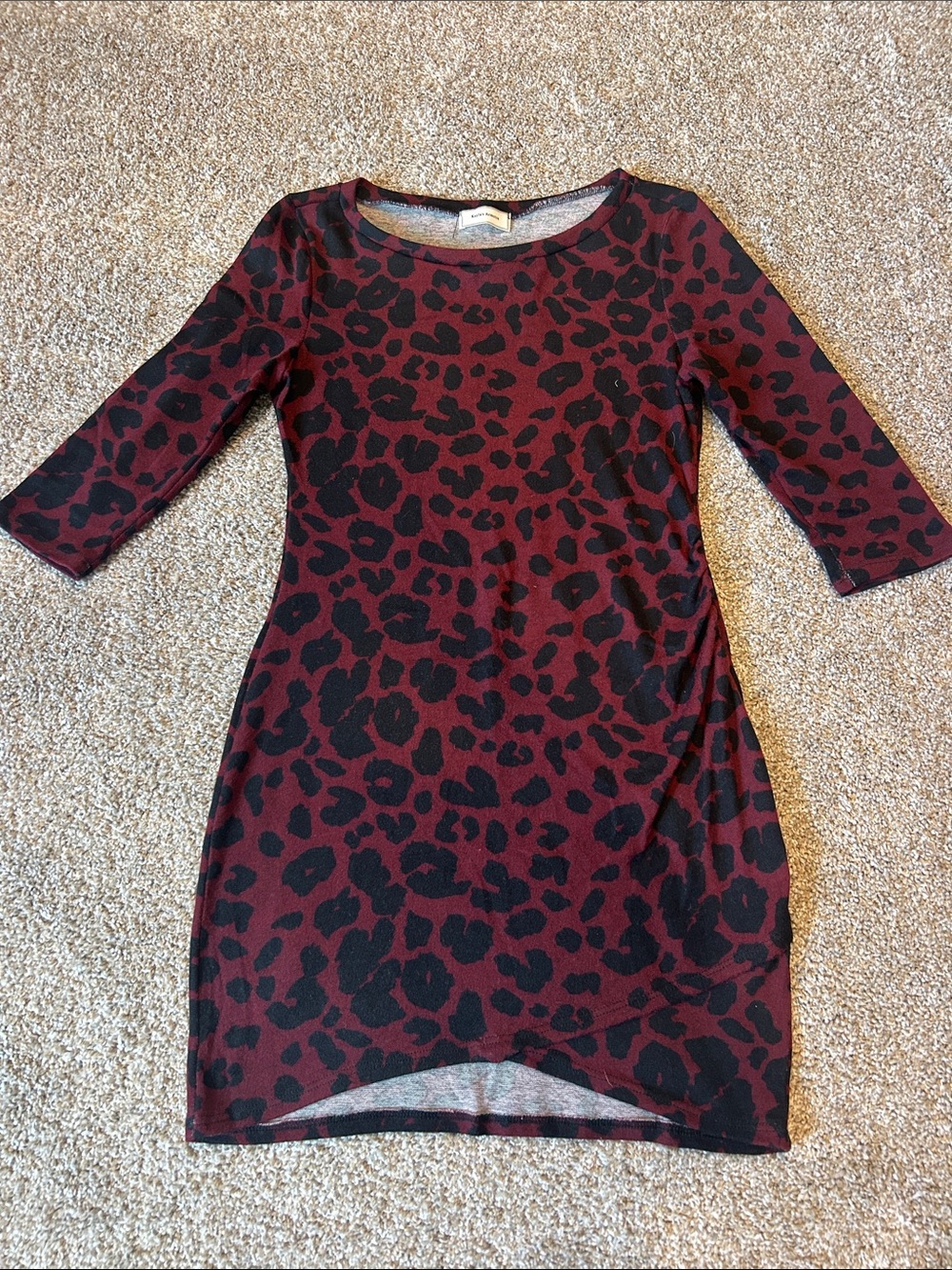 Women’s Burgundy Leopard-Print Mini Dress
